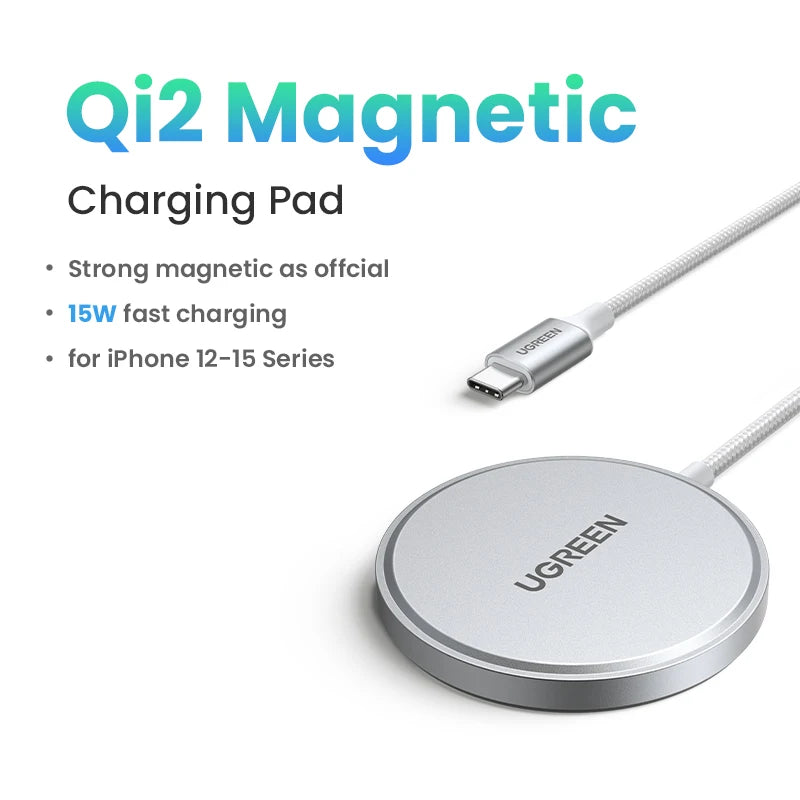 UGREEN Qi2 15W Magnetic Wireless Charger For iPhone 16 15 pro max Magnet Induction Charger for Macsafe Wireless Charging Pad