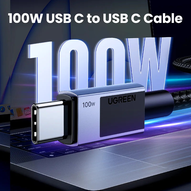 UGREEN USB Type C 60W 100W Fast Charging For Macbook iPhone 15 Samsung Galaxy S2 Xiaomi PD Fast Charging 100W 5A Fast USB C