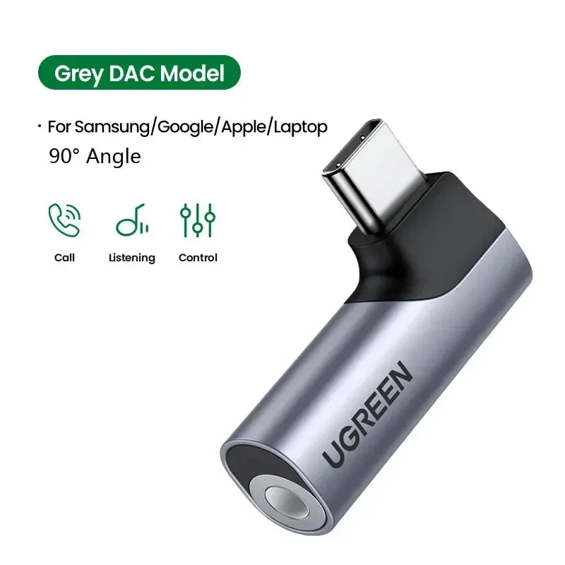 UGREEN USB Type C to 3.5mm Earphone USB C Cable USB C to 3.5 Headphone Adapter Audio Cable For Xiaomi Mi10 HUAWEI P30 Oneplus 9