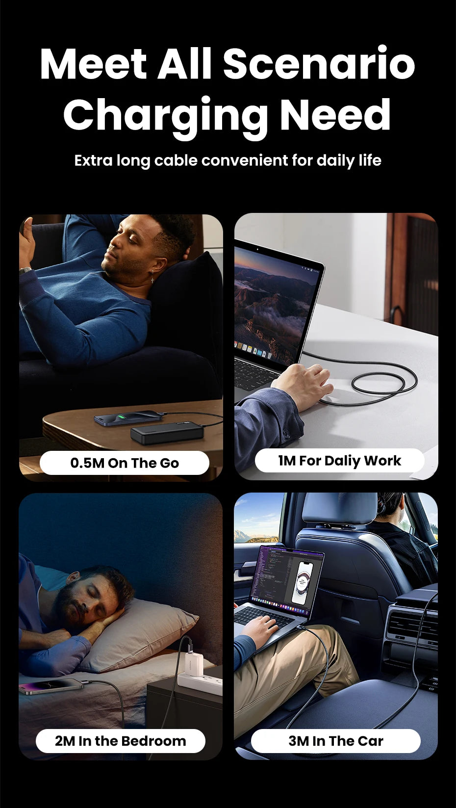 UGREEN USB Type C 60W 100W Fast Charging For Macbook iPhone 15 Samsung Galaxy S2 Xiaomi PD Fast Charging 100W 5A Fast USB C