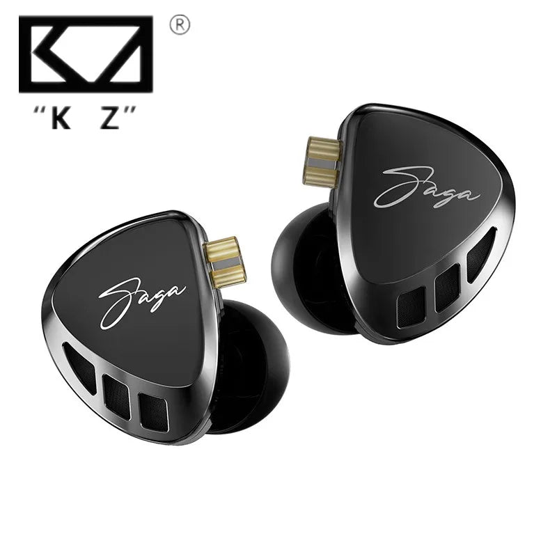KZ Saga Wired Earphones Stage Live Monitor Sport Headphones HiFi Stereo Bass Fever Music Metal Earbuds Gaming Headset