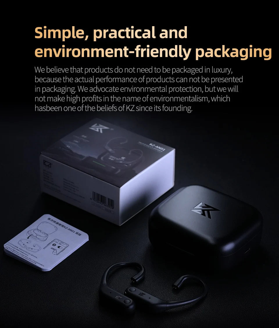 KZ AN01 Wireless Upgrade Ear Hook Cable ANC Noise Cancellation Bluetooth-compatible 5.4 C-Pin LDAC HD Audio Decoding Compatible