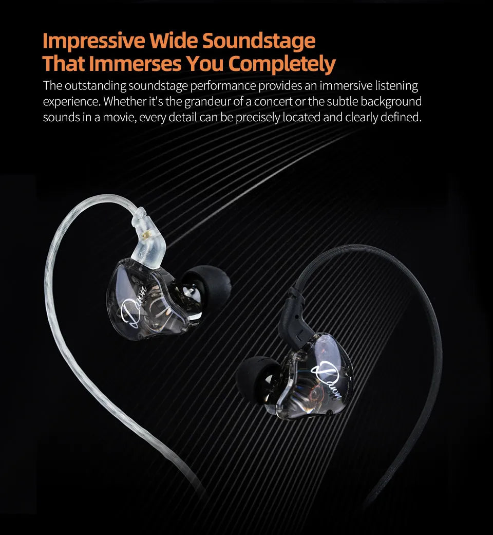 KZ Dawn Earphones Bass In Ear Monitor Headphones Sport Noise Cancelling HIFI Headset