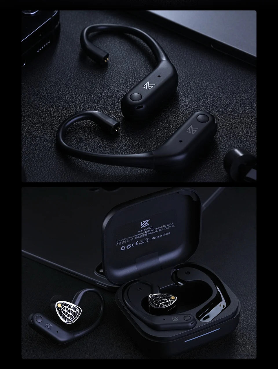 KZ AN01 Wireless Upgrade Ear Hook Cable ANC Noise Cancellation Bluetooth-compatible 5.4 C-Pin LDAC HD Audio Decoding Compatible
