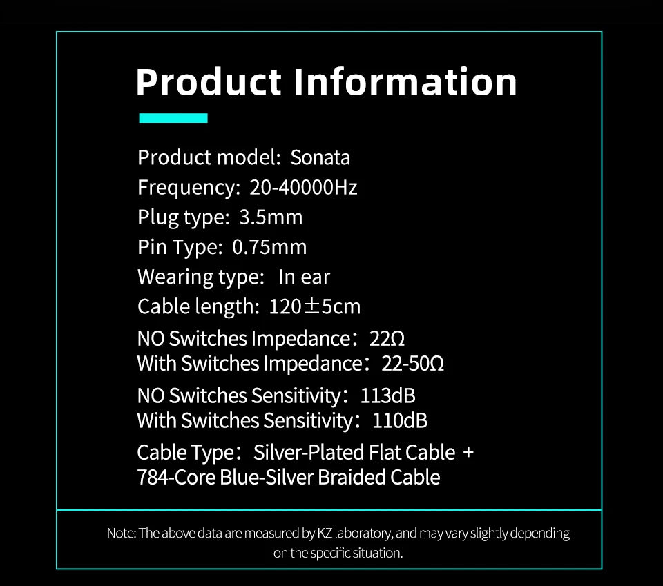 KZ Sonata 28BA Units HIFI Earphones Upgraded Balanced Armature Drive Tunable in Ear Wired Gaming Earbuds