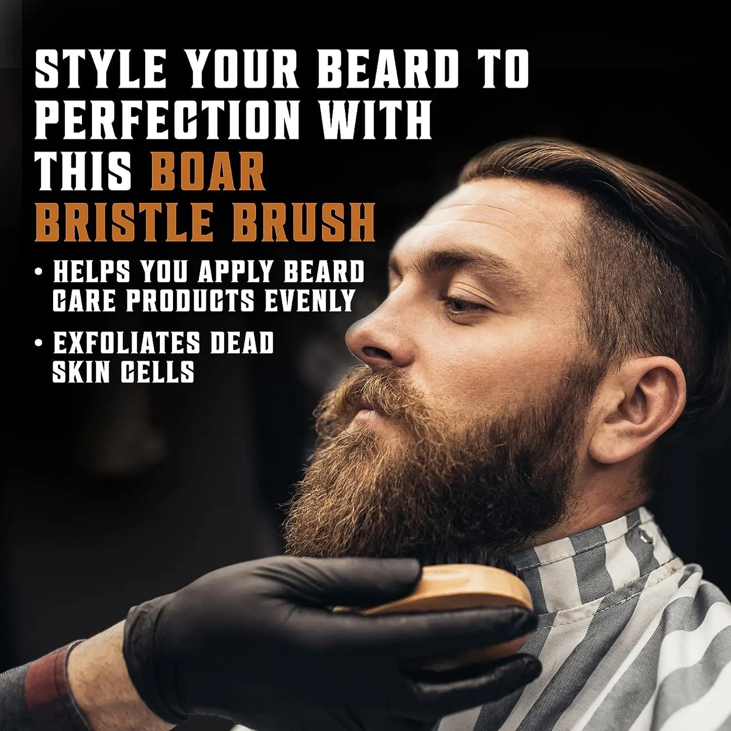 Men's Shaving Brush Set Boar Bristle Portable Barber Natural Beard Brush Comb Scissors for Facial Cleaning Styling Tool
