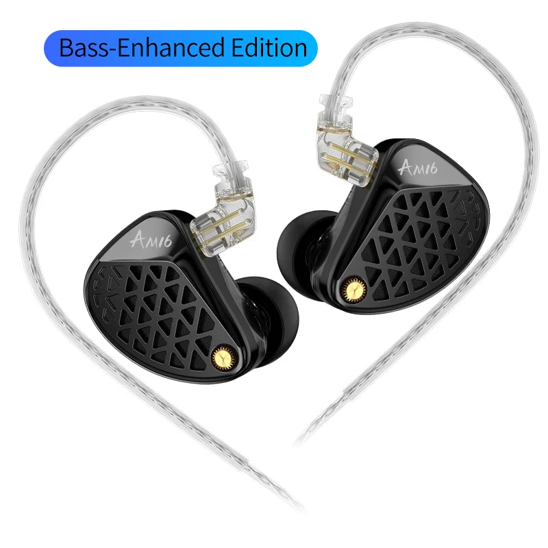KZ AM16 In Ear Wired Earphones 16BA Balanced Armature HIFI Bass Monitor Headphones Noise Cancelling Earbuds Sport Headset
