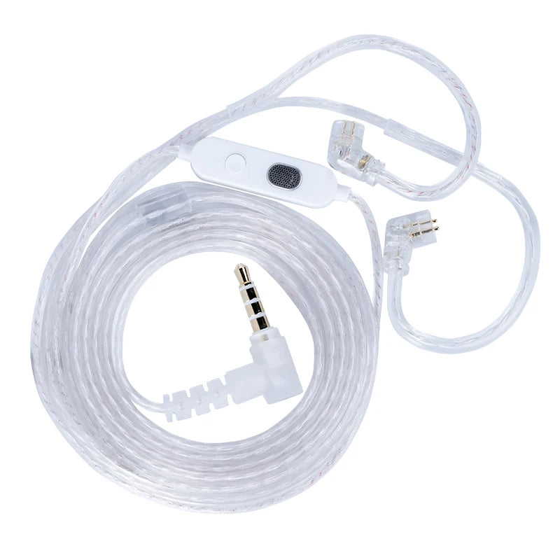 KZ-M2 Dual Mic Silver-Plated Upgrade Cable 3.5MM/Type-C for EDX Pro X AS16 Pro PRX Zenith