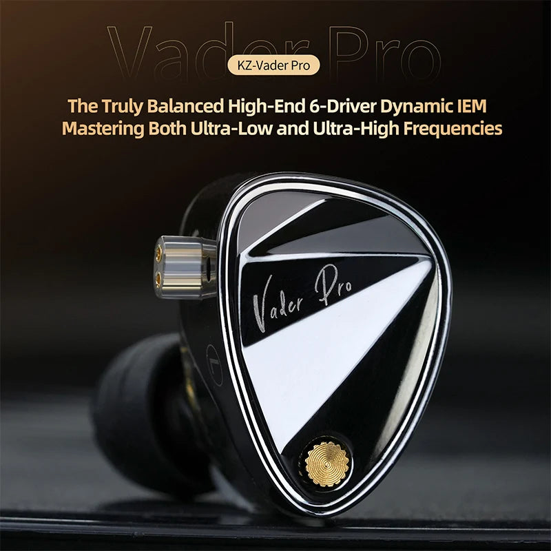 KZ Vader pro In Ear Monitor HiFi Earphone Truly Balanced High-End 6-Driver Dynamic IEM Headphone Tuning Switch Headphone Headset