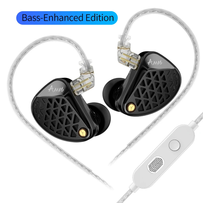 KZ AM16 In Ear Wired Earphones 16BA Balanced Armature HIFI Bass Monitor Headphones Noise Cancelling Earbuds Sport Headset