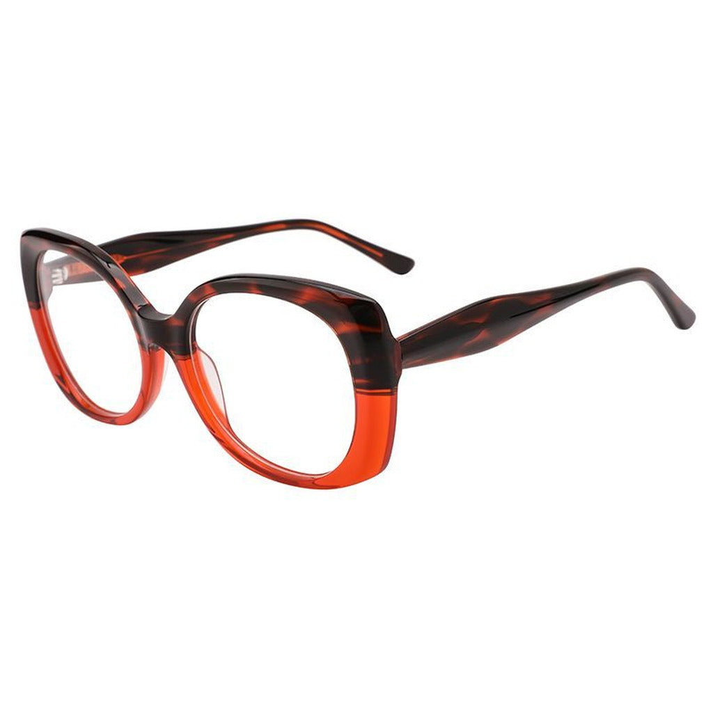 Bianca Rectangle Acetate Frame in Red Stripe / Red – side view – optical frame | Urban Cart Ghana