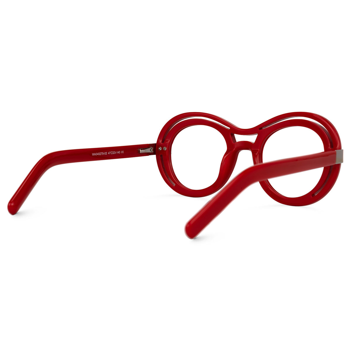 Celeste Round Acetate Frame – Red – side view | Frames & Sunnies Ghana