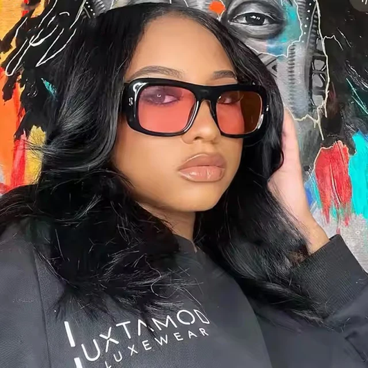 SUN141 Pink Lens Glasses