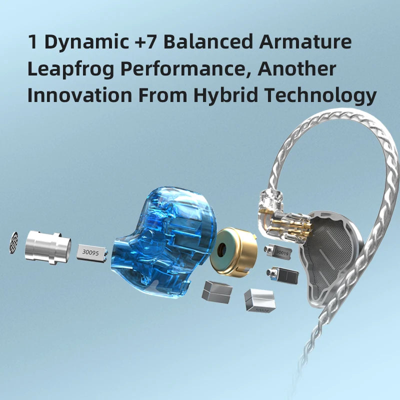 KZ ZAX Headset 16 Units HIFI Bass In Ear Monitor Hybrid technology Earphones Noise Cancelling Earbuds 7BA+1DD Sport Headphones