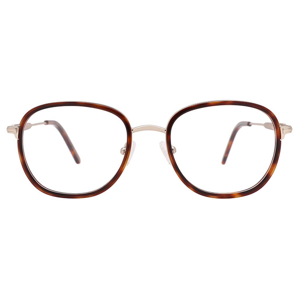 Caleb Round Metal Frame in Matte Light Gold – front view – optical frame | Urban Cart Ghana