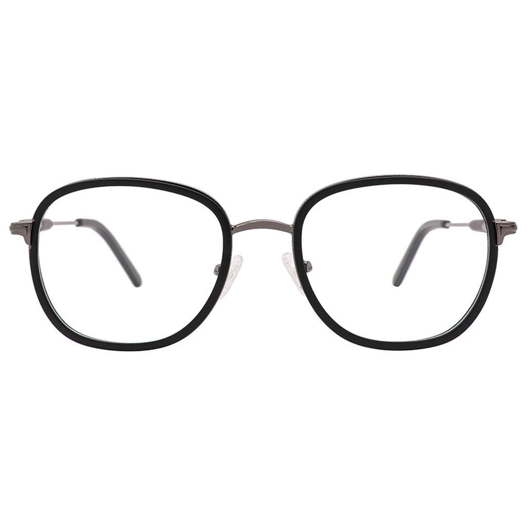 Caleb Round Metal Frame in Shiny Dark Gun – front view – optical frame | Urban Cart Ghana