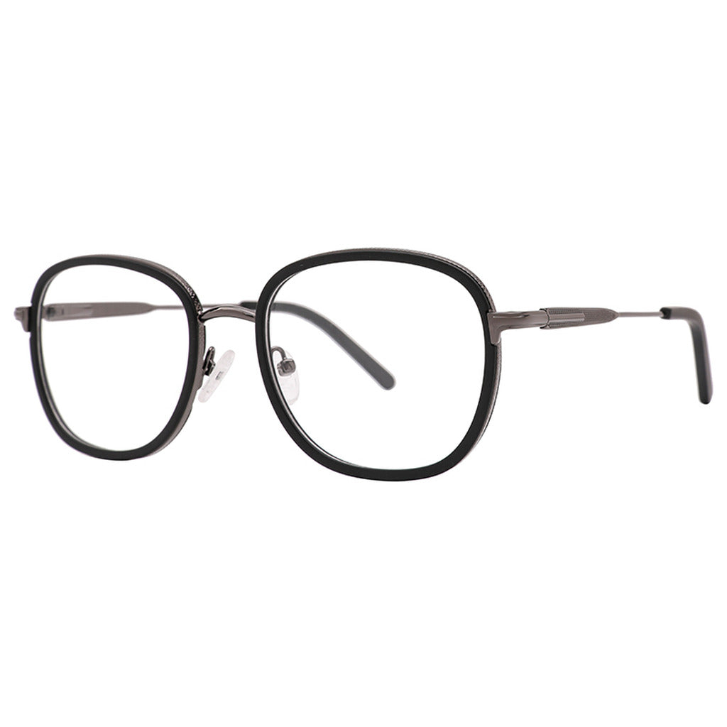 Caleb Round Metal Frame in Shiny Dark Gun – side view – optical frame | Urban Cart Ghana