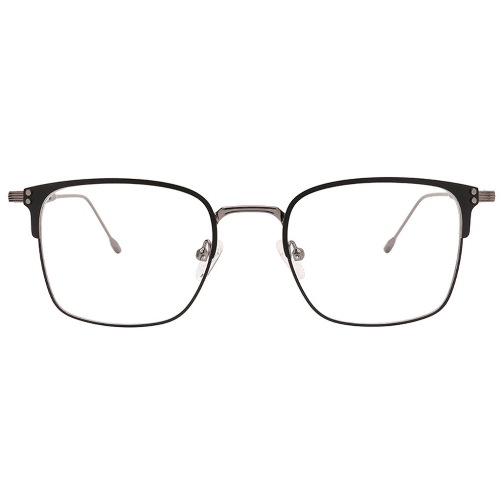 Abel Rectangle Metal Frame in Matte Black / Shiny Gun – front view – optical frame | Urban Cart Ghana