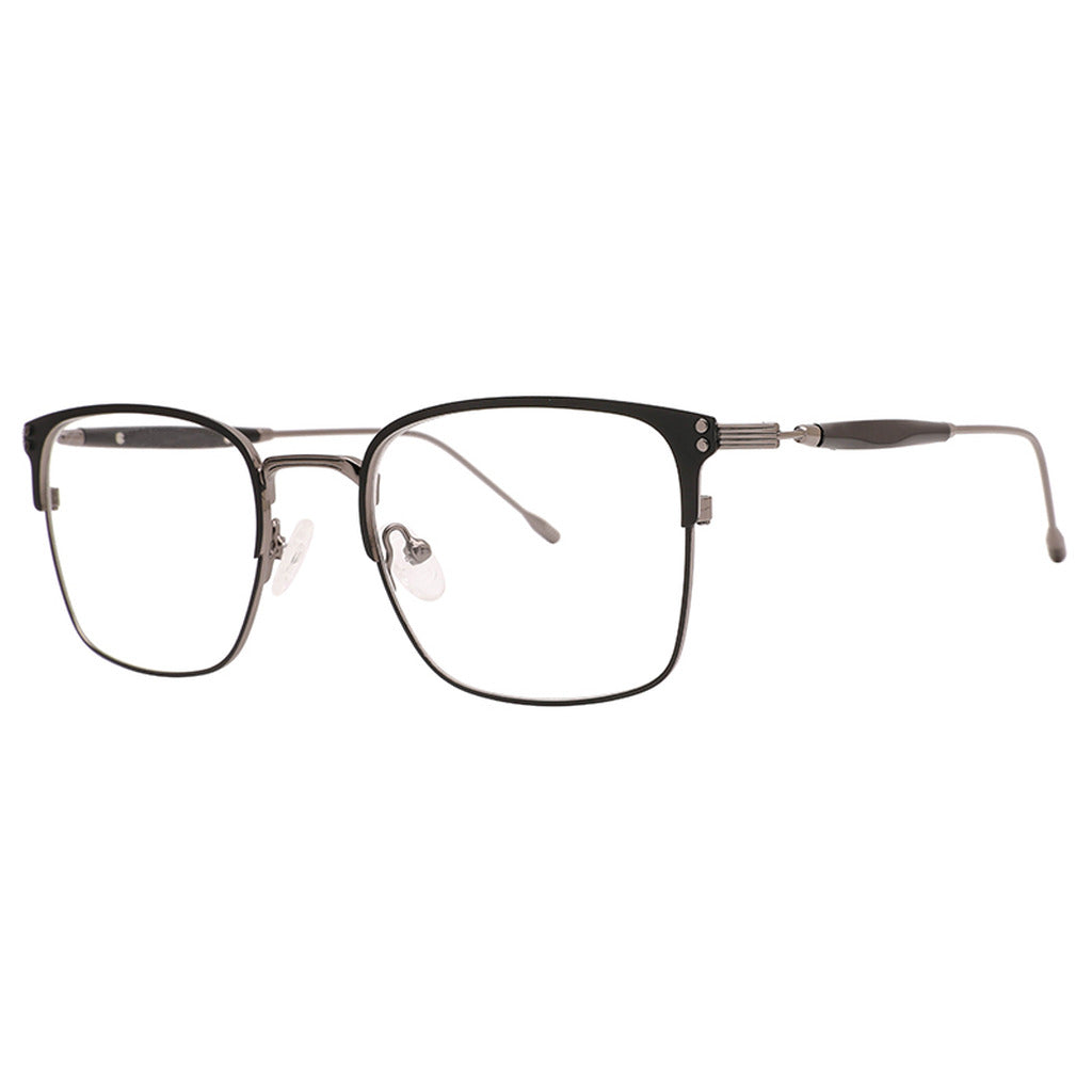 Abel Rectangle Metal Frame in Matte Black / Shiny Gun – side view – optical frame | Urban Cart Ghana
