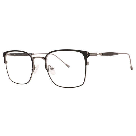 Abel Rectangle Metal Frame in Matte Black / Shiny Gun – side view – optical frame | Urban Cart Ghana