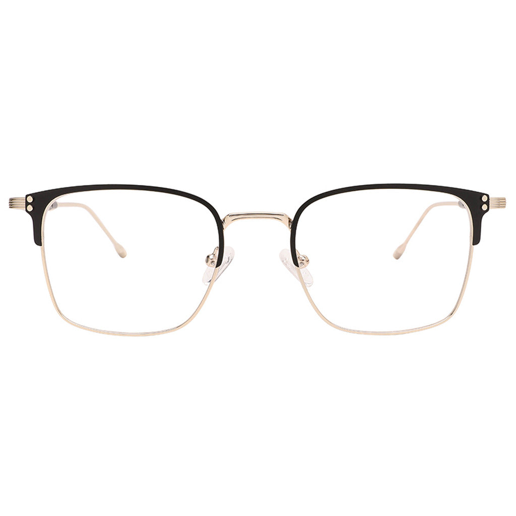 Abel Rectangle Metal Frame in Matte Black / Shiny Light Gold – front view – optical frame | Urban Cart Ghana