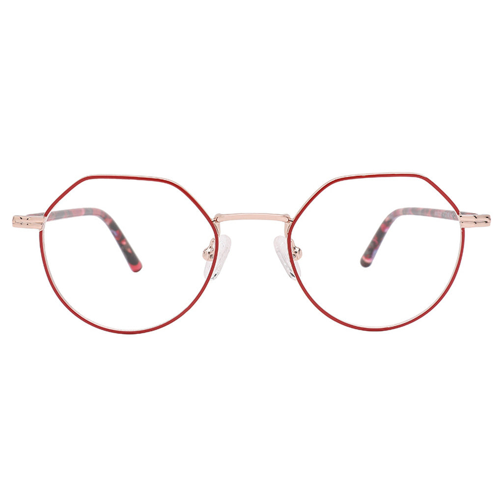 Selma Round Metal Frame in Matte Purple / Shiny Rose Gold – front view – optical frame | Urban Cart Ghana