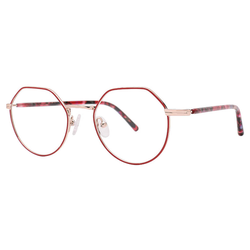 Selma Round Metal Frame in Matte Purple / Shiny Rose Gold – side view – optical frame | Urban Cart Ghana