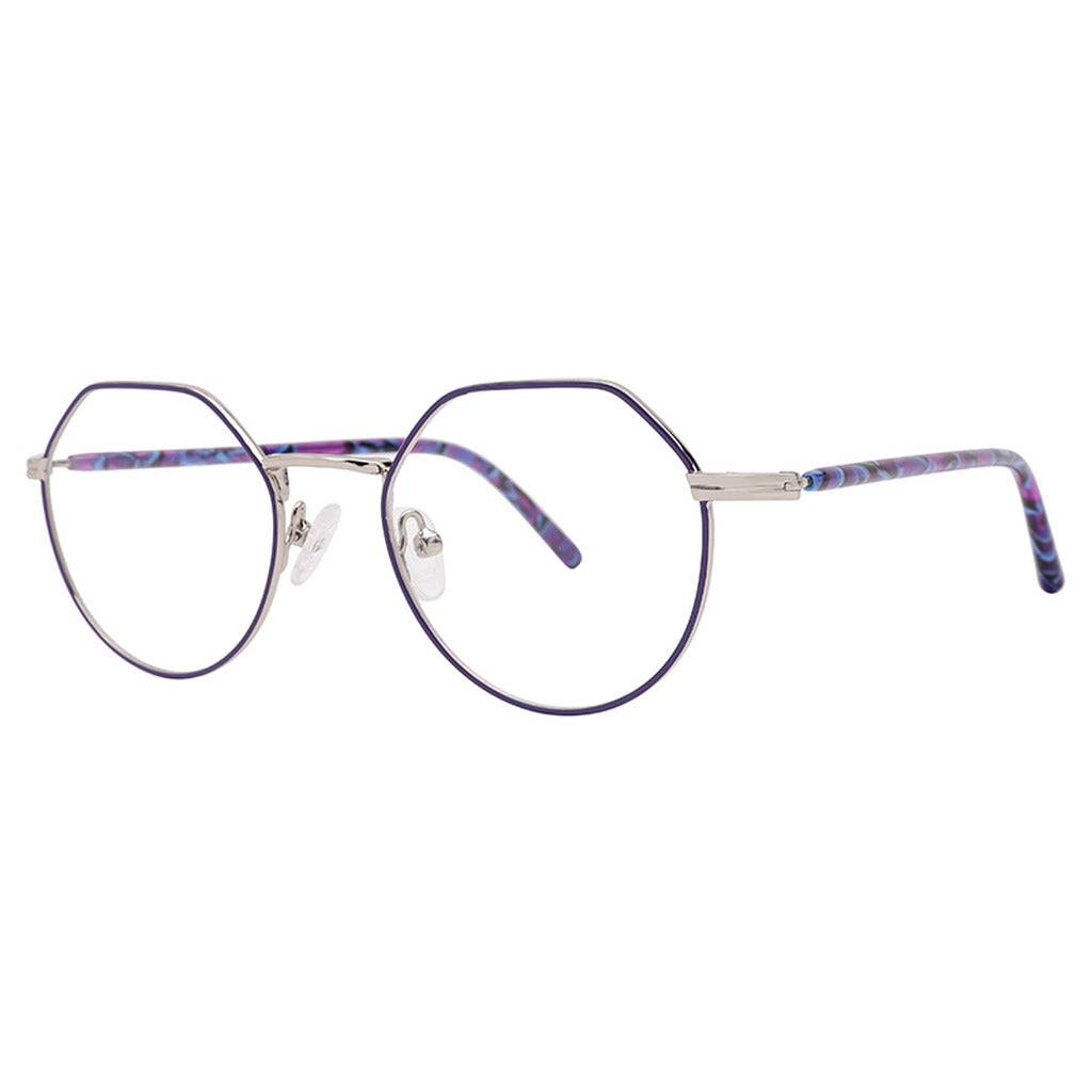 Selma Round Metal Frame in Matte Purple / Shiny Silver – side view – optical frame | Urban Cart Ghana