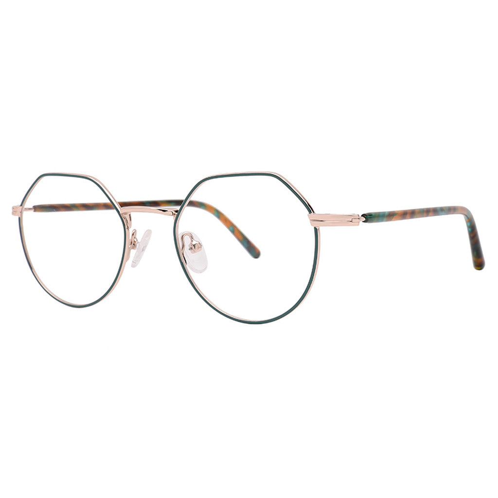 Selma Round Metal Frame in Matte Teal / Light Rose Gold – side view – optical frame | Urban Cart Ghana