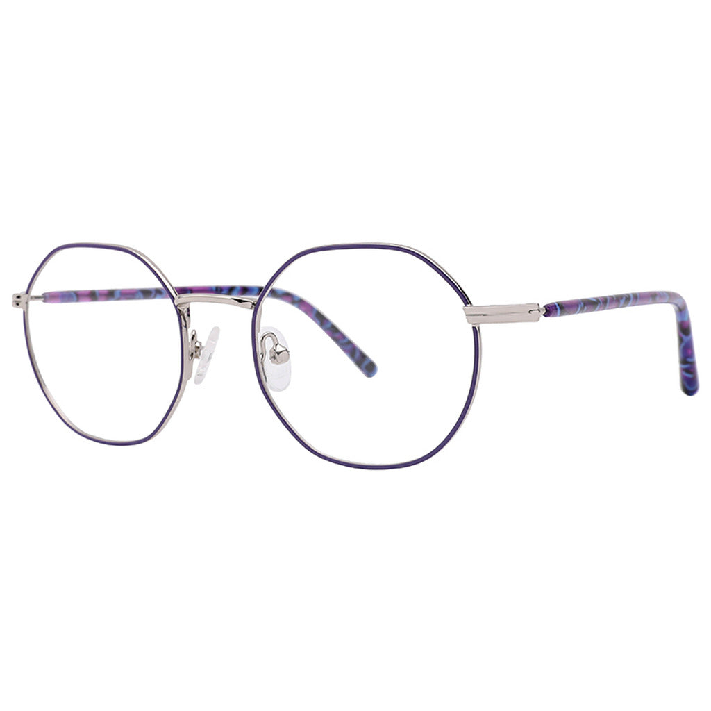 Paige Round Metal Frame in Matte Purple / Shiny Silver – side view – optical frame | Urban Cart Ghana