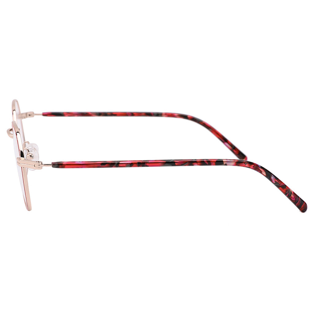 Paige Round Metal Frame in Matte Teal / Light Rose Gold – hinge detail – optical frame | Urban Cart Ghana