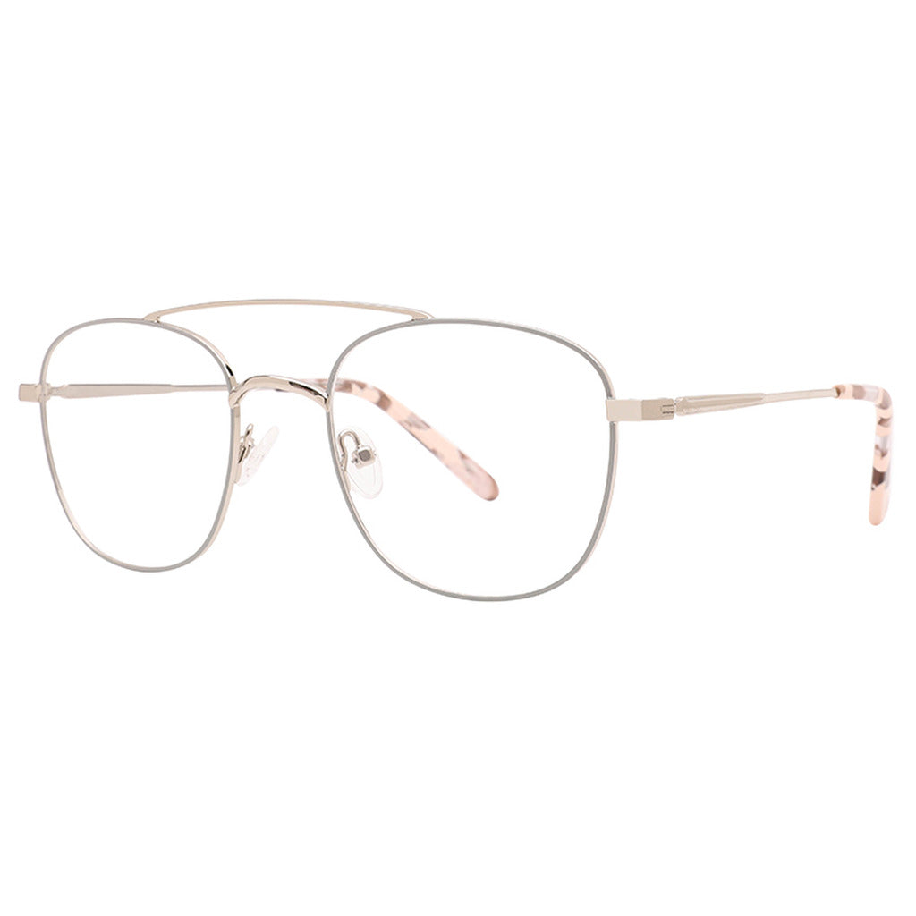 Rosa Geometric Metal Frame in Shiny Silver / Shiny Grey White – side view – optical frame | Urban Cart Ghana