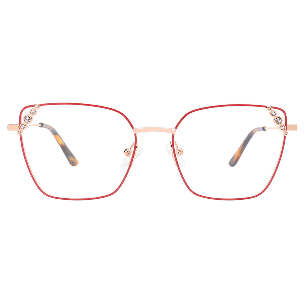 Bria Geometric Metal Frame in Shiny Pink / Shiny Rose Gold – front view – optical frame | Urban Cart Ghana