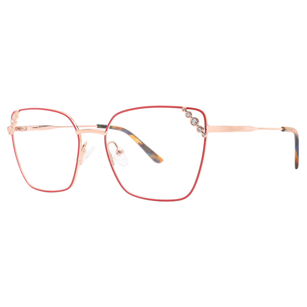 Bria Geometric Metal Frame in Shiny Pink / Shiny Rose Gold – side view – optical frame | Urban Cart Ghana