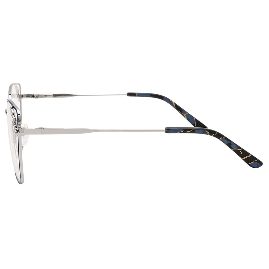 Bria Geometric Metal Frame in Shiny Pink / Shiny Rose Gold – temple detail – optical frame | Urban Cart Ghana