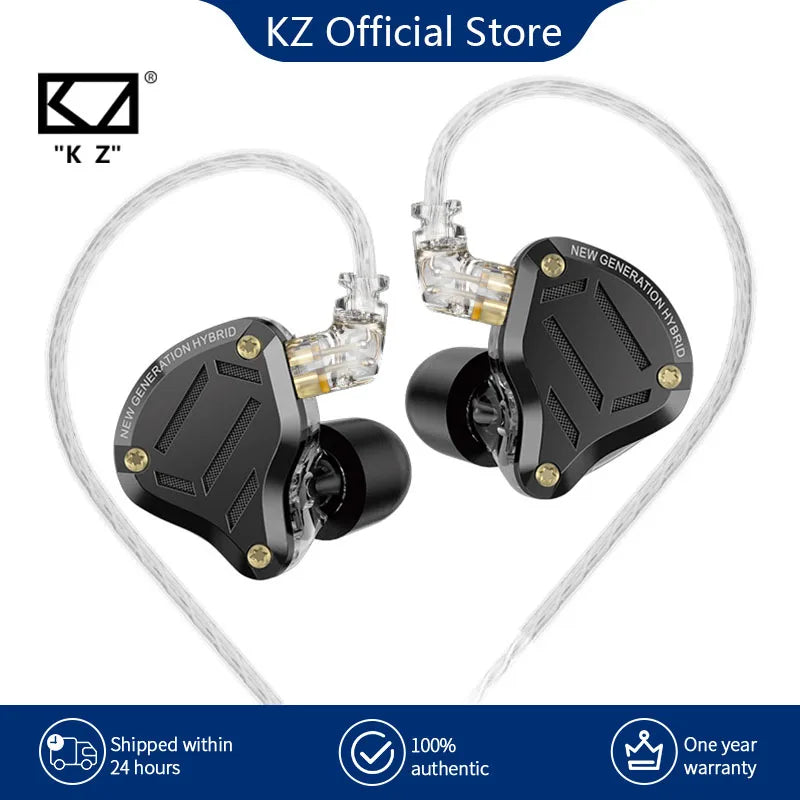 KZ ZS10 Pro 2 Metal Earphone HIFI In Ear Bass Earbud 4-Level Tuning Switch Headphone Sport Monitor Sound Noise Reduction Headset