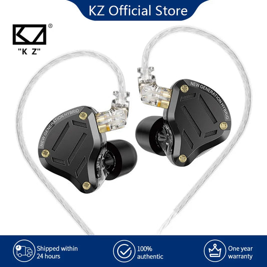 KZ ZS10 Pro 2 Metal Earphone HIFI In Ear Bass Earbud 4-Level Tuning Switch Headphone Sport Monitor Sound Noise Reduction Headset