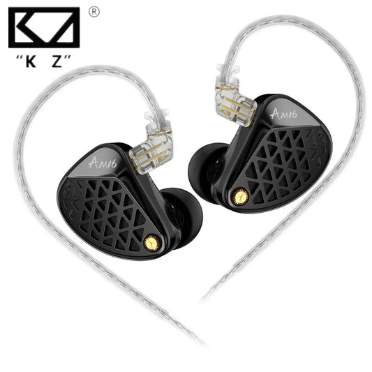 KZ AM16 In Ear Wired Earphones 16BA Balanced Armature HIFI Bass Monitor Headphones  Noise Cancelling Earbuds Sport Headset