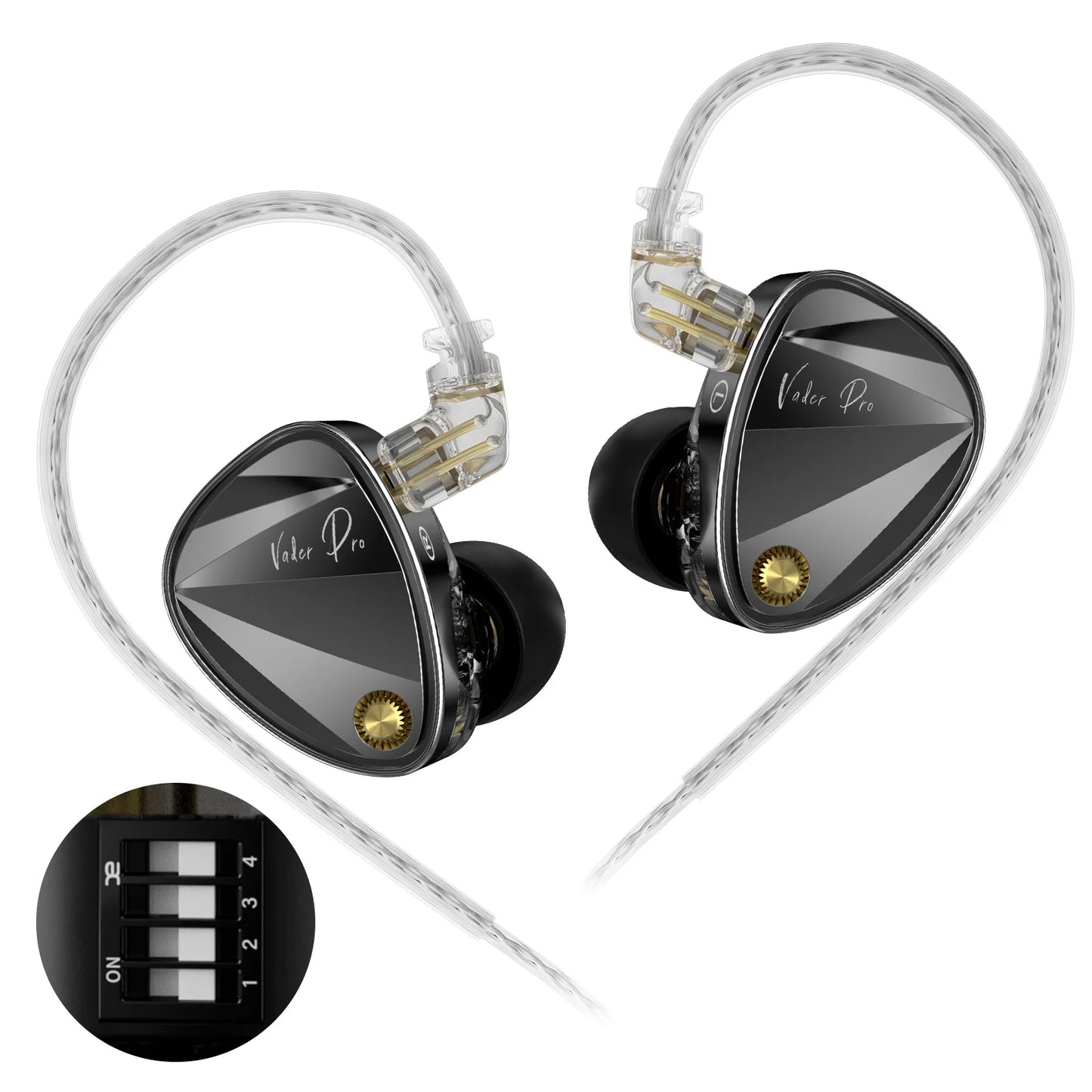 KZ Vader pro In Ear Monitor HiFi Earphone Truly Balanced High-End 6-Driver Dynamic IEM Headphone Tuning Switch Headphone Headset