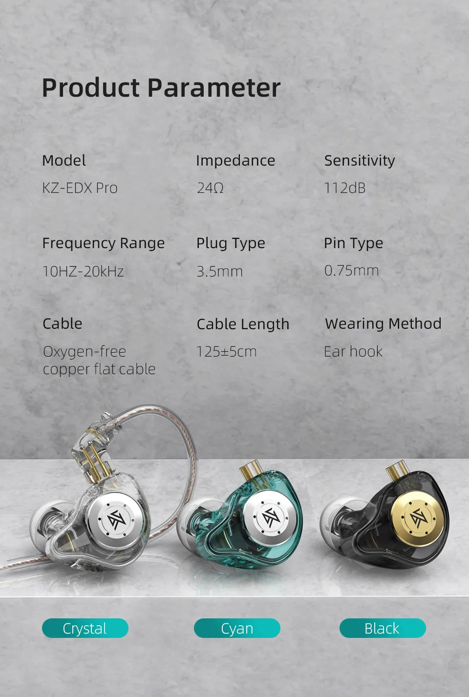 KZ EDX pro Earphones Bass In Ear Monitor Headphones Sport Noise Cancelling HIFI Headset New Arrival!