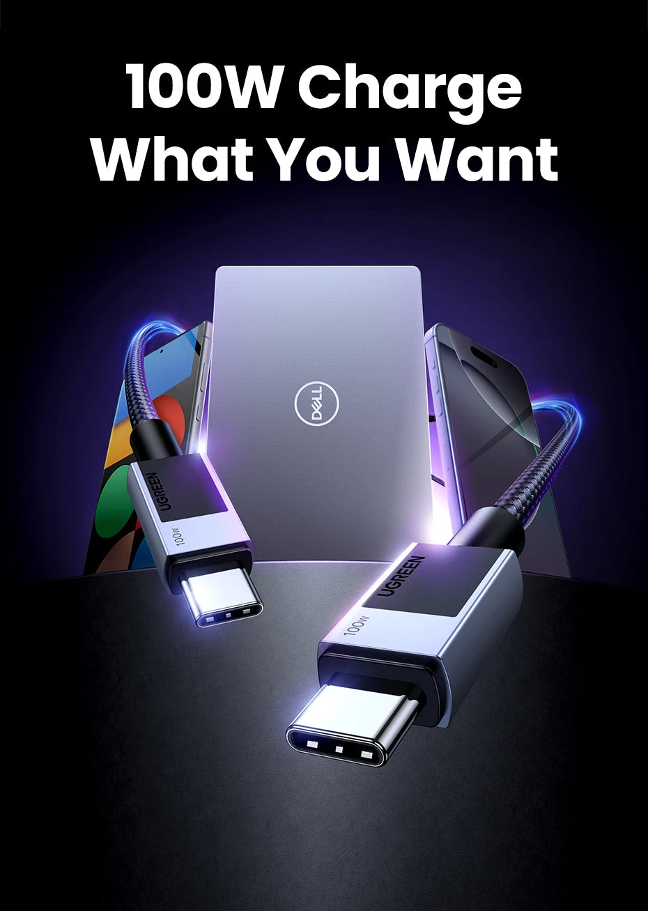UGREEN USB Type C 60W 100W Fast Charging For Macbook iPhone 15 Samsung Galaxy S2 Xiaomi PD Fast Charging 100W 5A Fast USB C