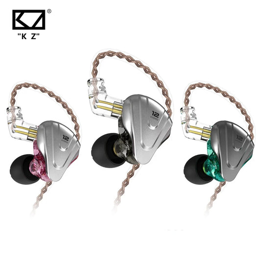 KZ ZSX Terminator Metal Headset 5BA+1DD Hybrid 12 drivers HIFI Bass Earbuds In-Ear Monitor Noise Cancelling Earphones