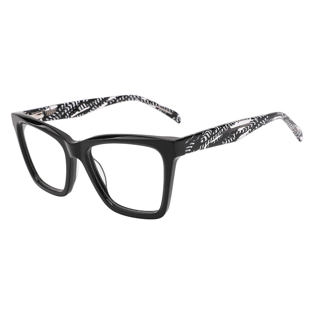 Livia Rectangle Acetate Frame in Black – side view – optical frame | Urban Cart Ghana