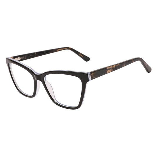 Nia Rectangle Acetate Frame in Black / Sky Blue – side view – optical frame | Urban Cart Ghana