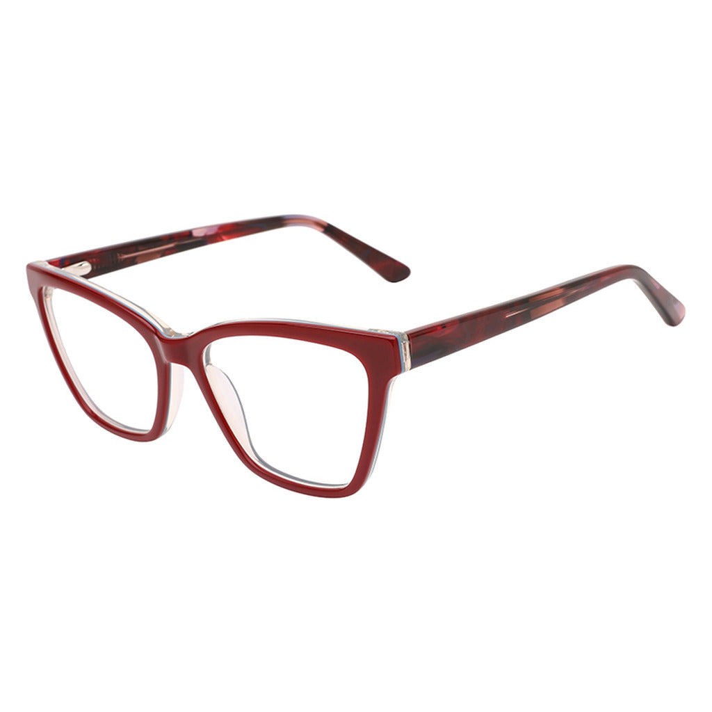 Nia Rectangle Acetate Frame in Red / Grey Blue – side view – optical frame | Urban Cart Ghana
