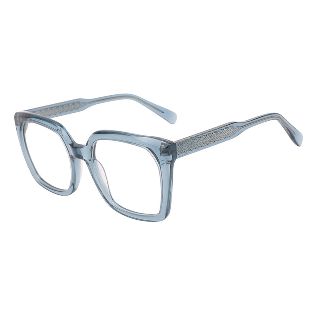 Maeve Rectangle Acetate Frame in Crystal Blue – side view – optical frame | Urban Cart Ghana