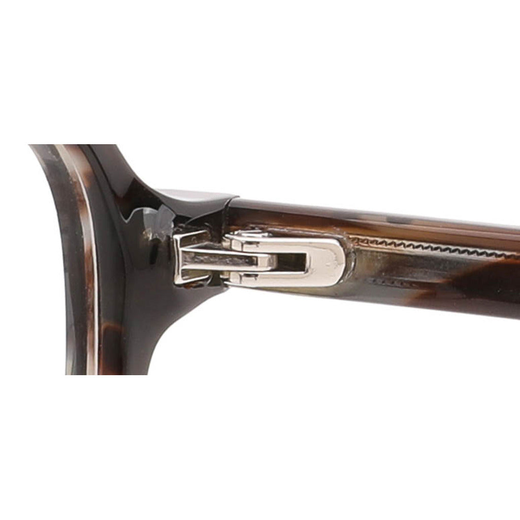 Delia Round Acetate Frame in Brown Yellow Stripe – hinge detail – optical frame | Urban Cart Ghana