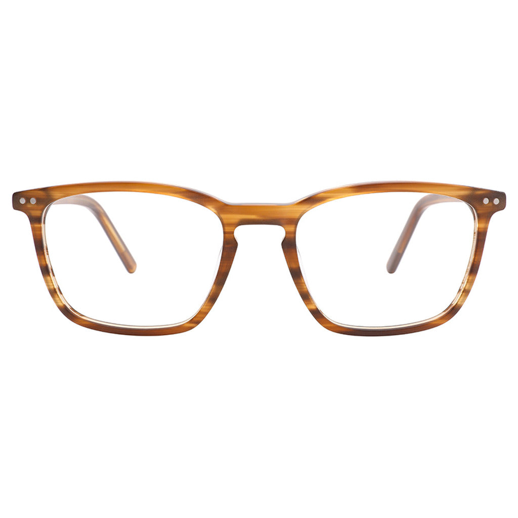 Arlo Rectangle Acetate Frame in Brown Stripe – front view – optical frame | Urban Cart Ghana