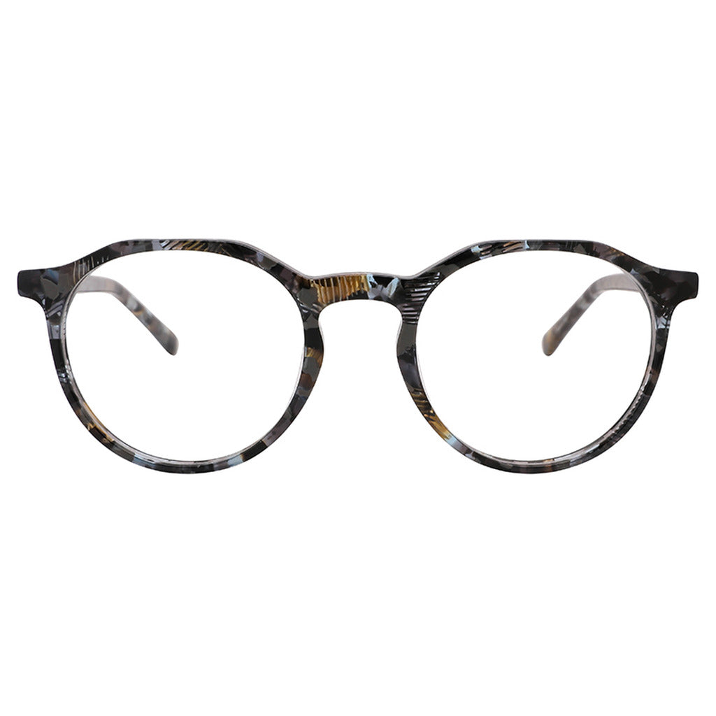Farah Round Acetate Frame in Grey Tortoise – front view – optical frame | Urban Cart Ghana
