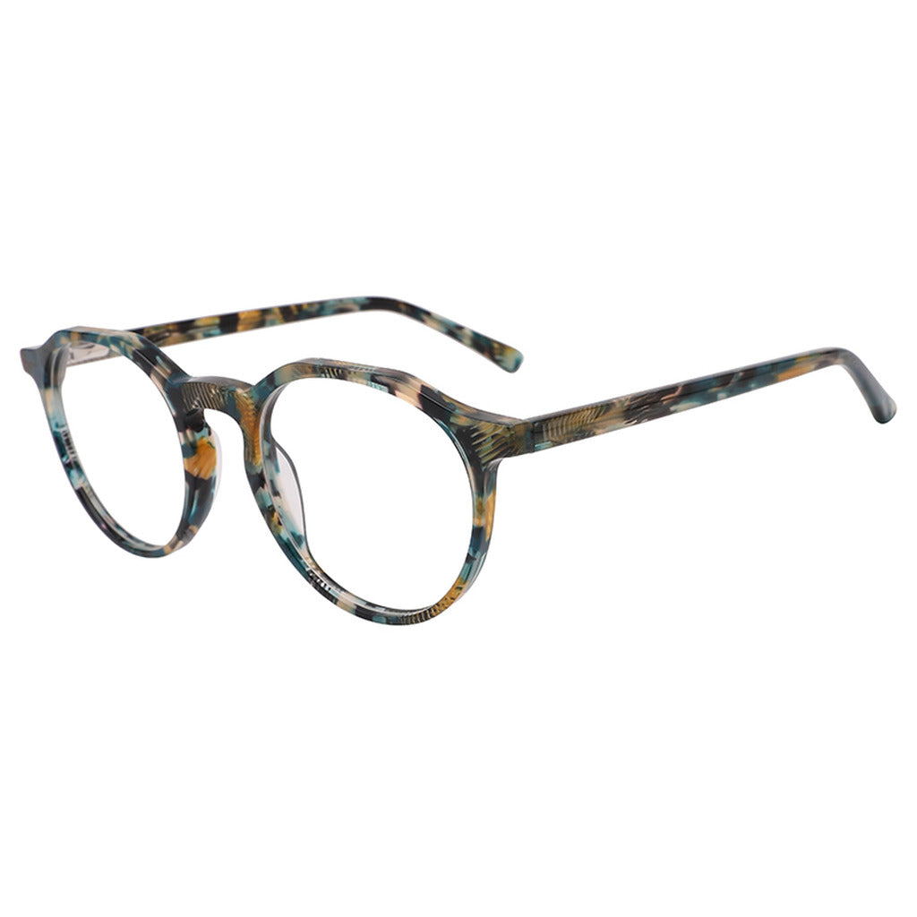 Farah Round Acetate Frame in Green Tortoise – side view – optical frame | Urban Cart Ghana